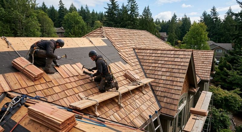 Cedar Roof Installation detail